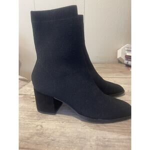 Eileen Fisher Paron Crepe Stretch Knit Wedge Booties Women's 5 New! $225